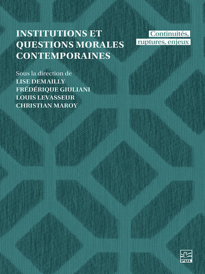cover image of Institutions et questions morales contemporaines